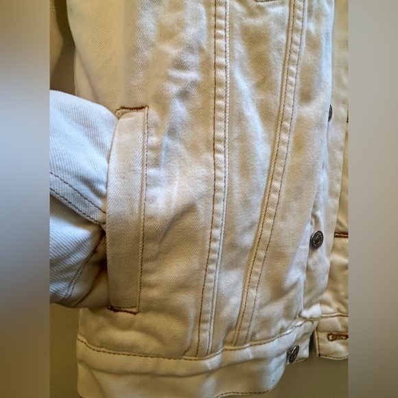 NWT Zara Sherpa White Denim Relaxed Fit Jacket - Picture 11 of 16